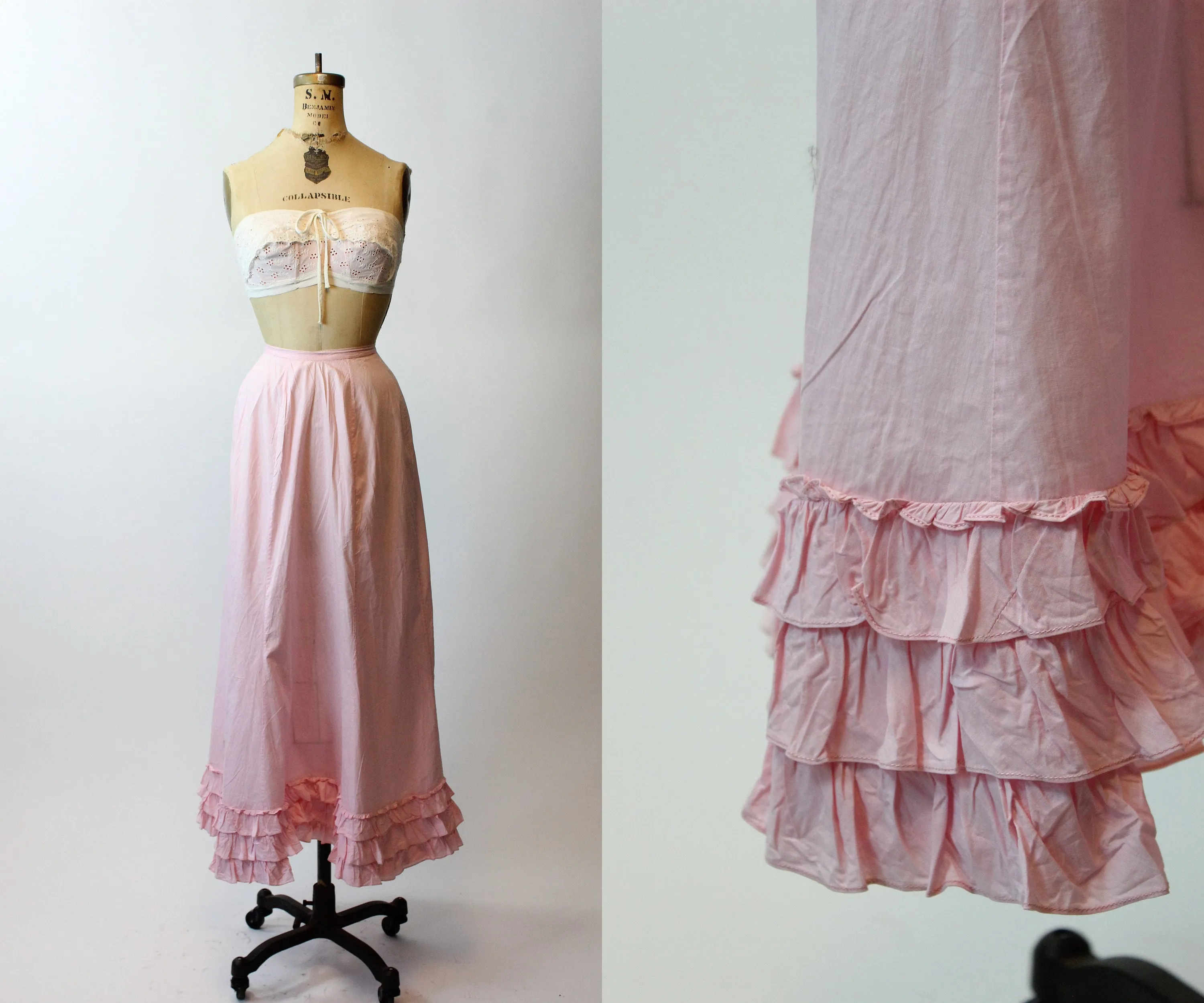 1910s ANTIQUE edwardian COTTON skirt xxs | new spring summer