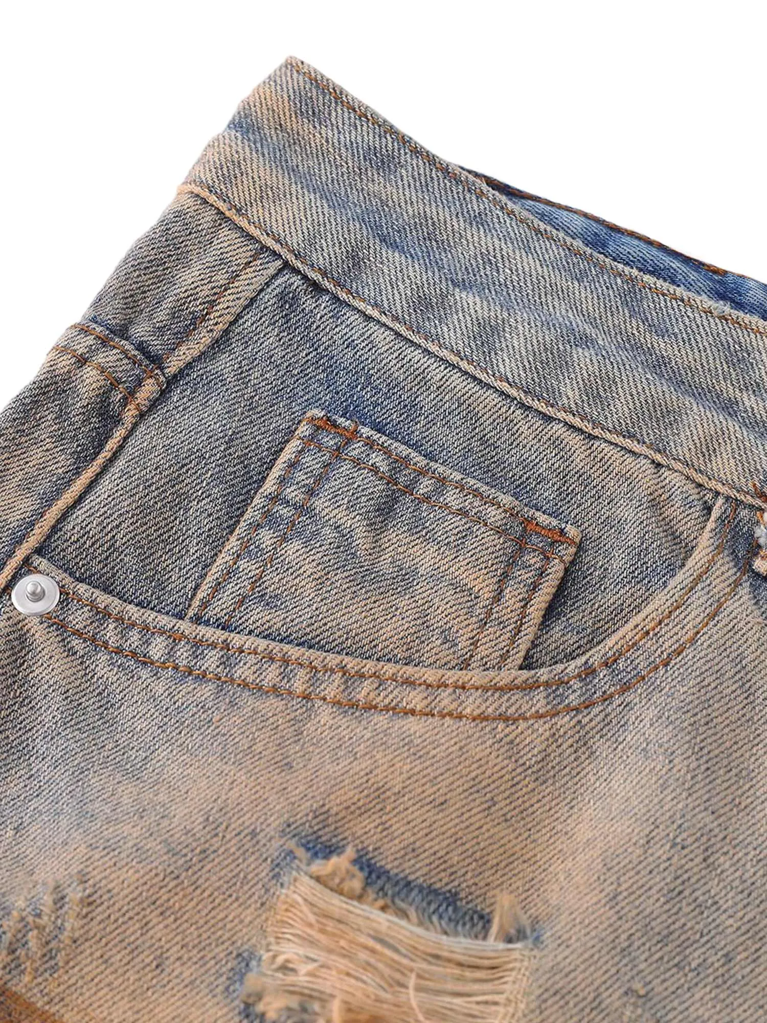 1984 Retro Ripped Washed Patina Street Hip-Hop Jeans