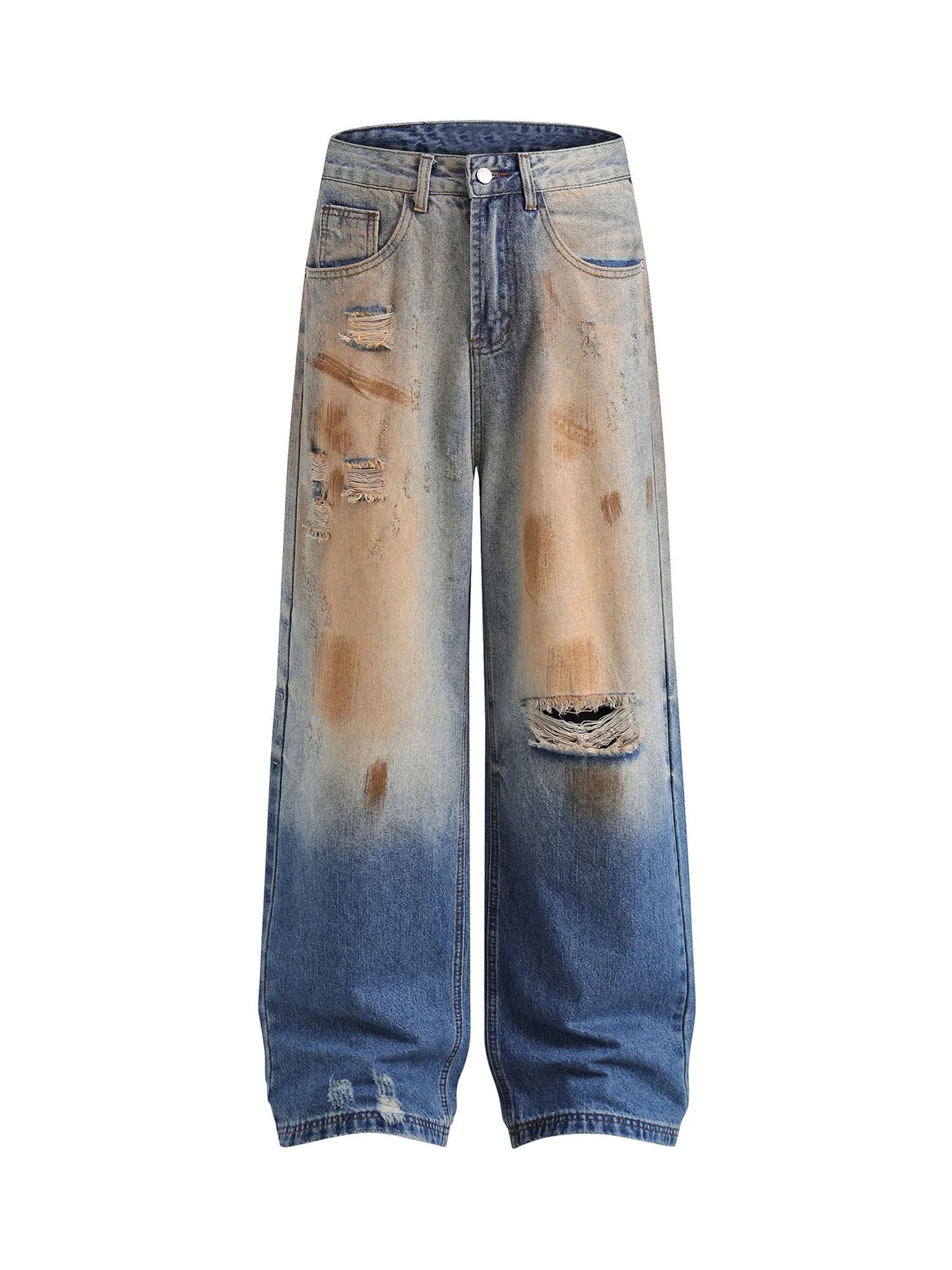 1984 Retro Ripped Washed Patina Street Hip-Hop Jeans