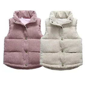 2023 Autumn Children Warm Thicken Vest Baby Cotton Waistcoat Kids Outerwear Coat Children Clothing Boys Girls Brand Jackets Vest