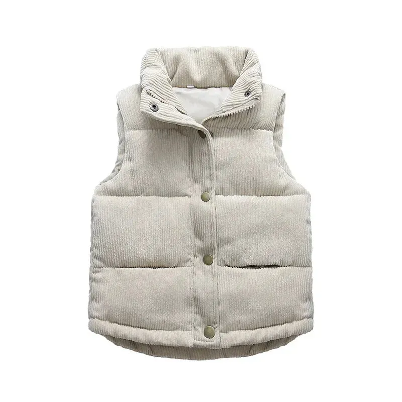 2023 Autumn Children Warm Thicken Vest Baby Cotton Waistcoat Kids Outerwear Coat Children Clothing Boys Girls Brand Jackets Vest