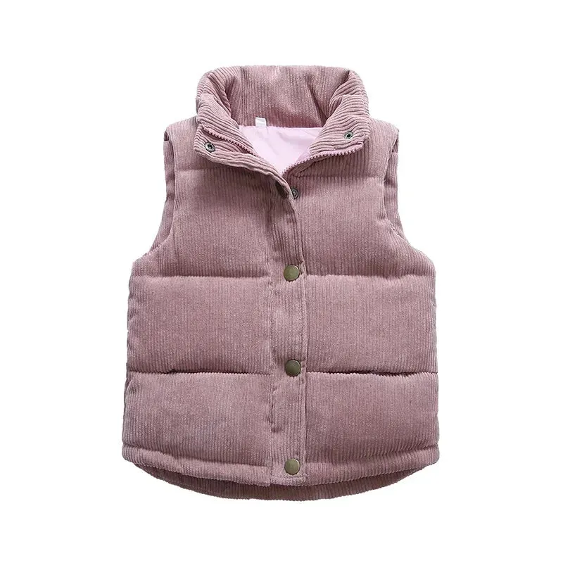 2023 Autumn Children Warm Thicken Vest Baby Cotton Waistcoat Kids Outerwear Coat Children Clothing Boys Girls Brand Jackets Vest