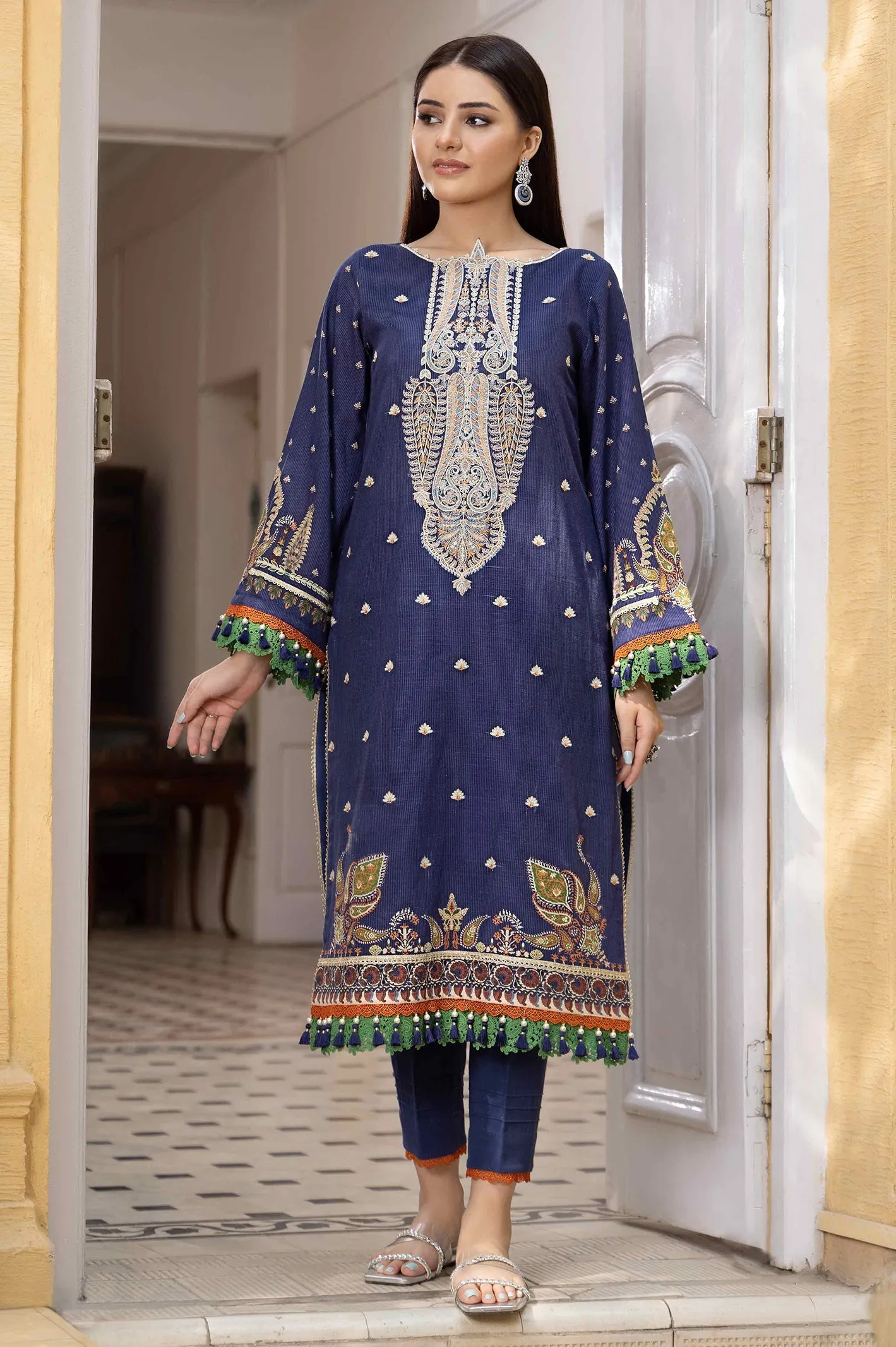 3PC Unstitched Printed Embroidered