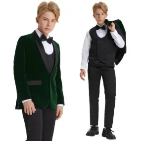 5pc Green Boys Velvet Tuxedo Includes Bowtie by Tazio