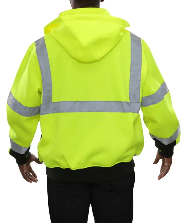 603STLB Hi-Vis 2-Tone Thermal Lined Safety Hoodie, Full Zip, 16oz