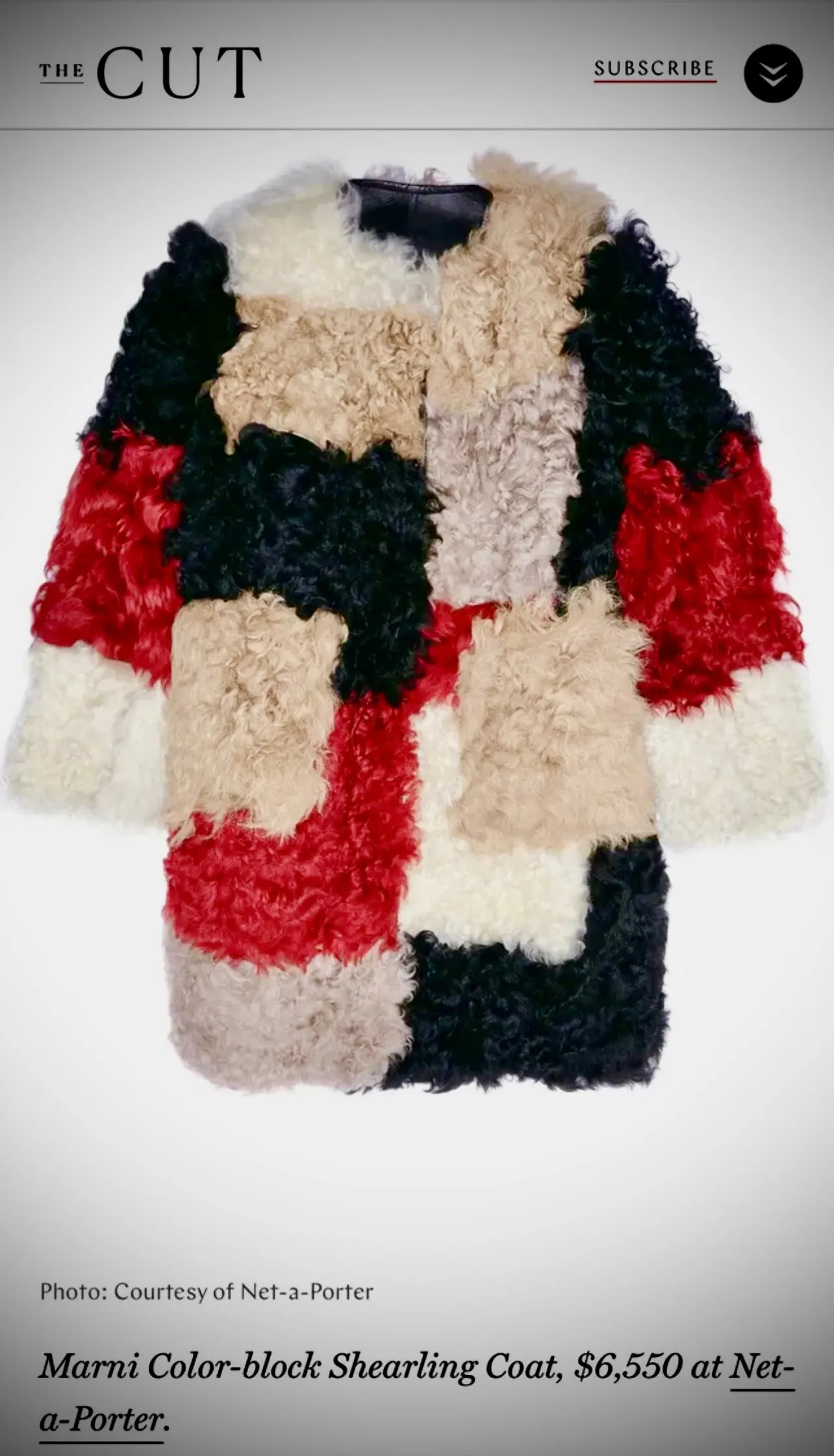 $6,550 Marni Reversible Color Block Shearling Coat - Excellent Condition