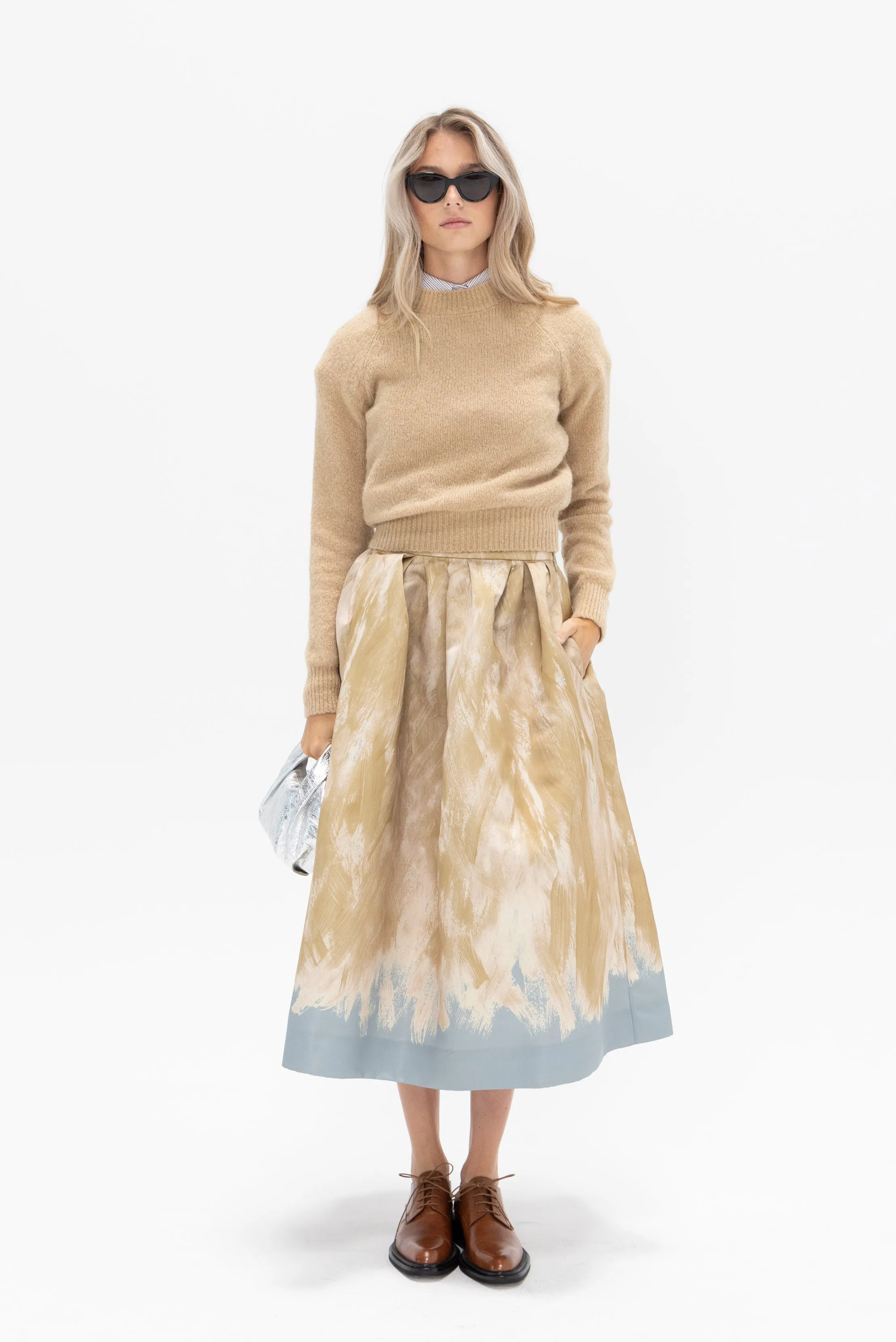 A-line Skirt, Beige