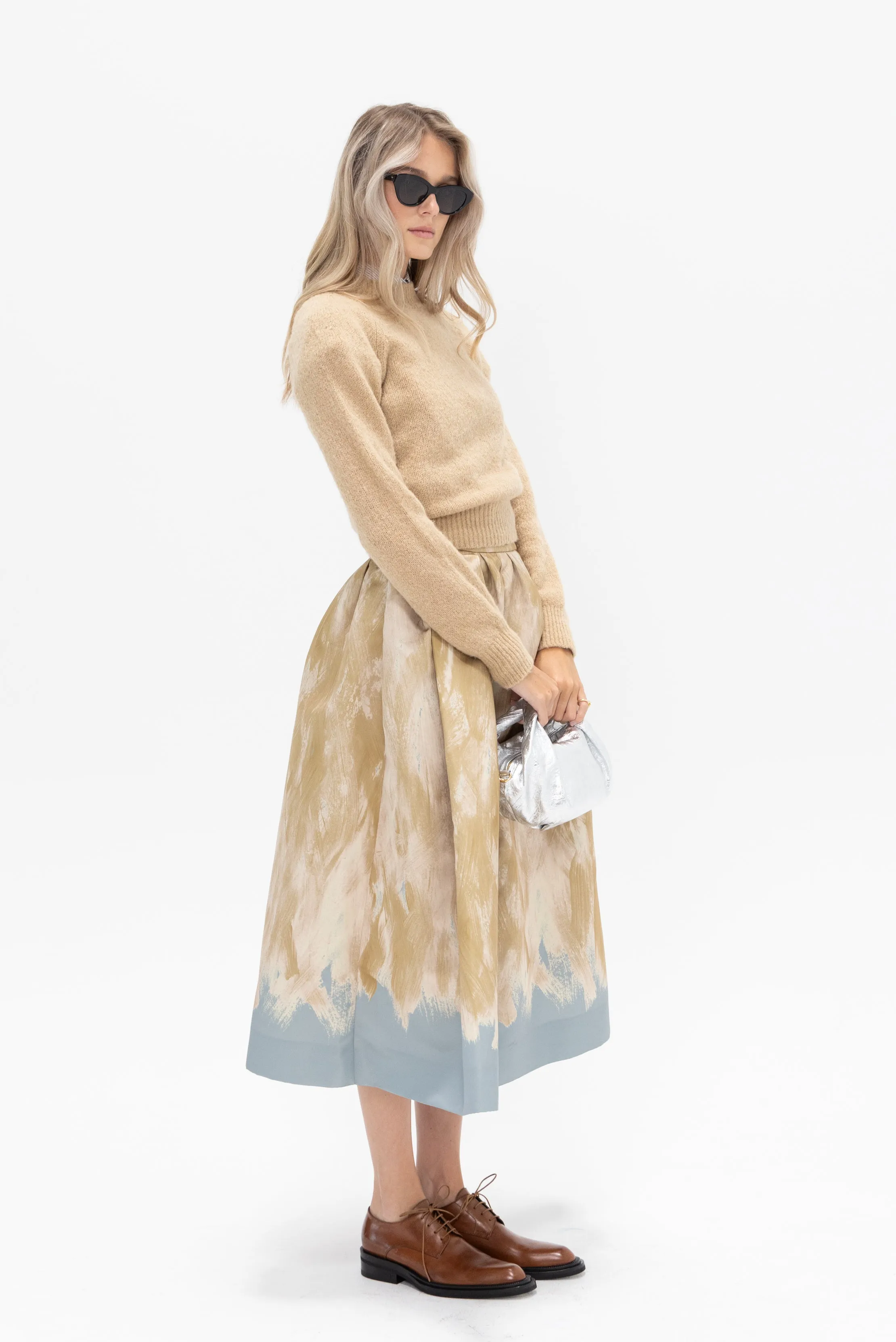 A-line Skirt, Beige