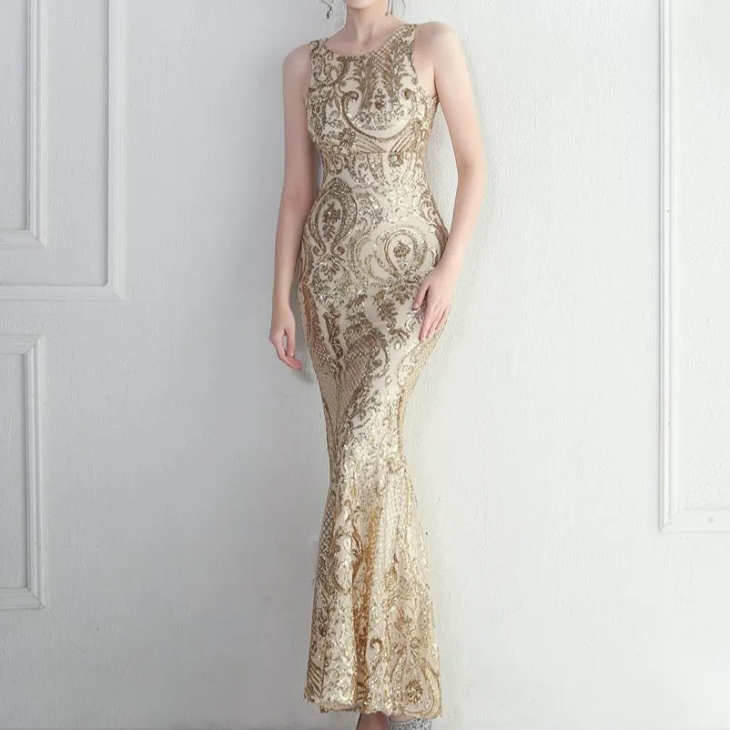 Adelaide Beaded Craft Sequined Embroidered Maxi Dress