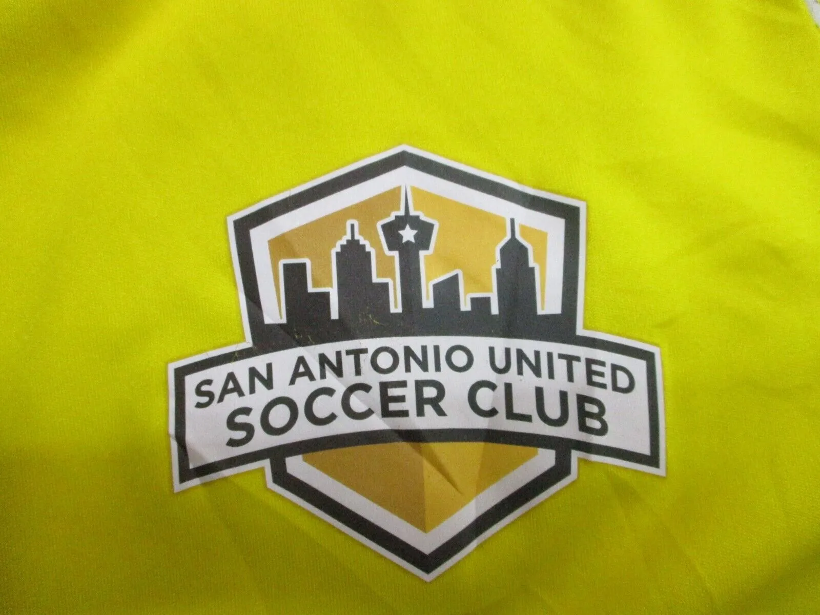 Adidas Football T-Shirt Youth Boys Medium Yellow San Antonio United Soccer Club