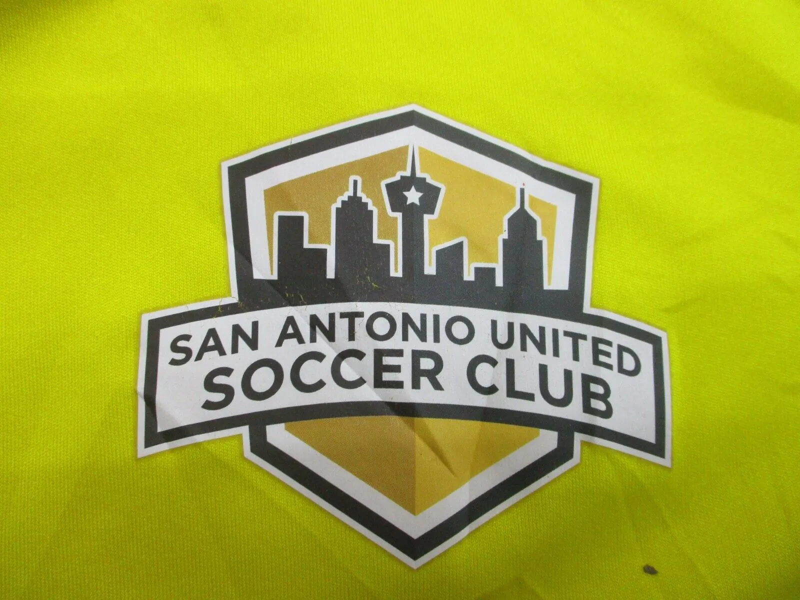 Adidas Football T-Shirt Youth Boys Medium Yellow San Antonio United Soccer Club