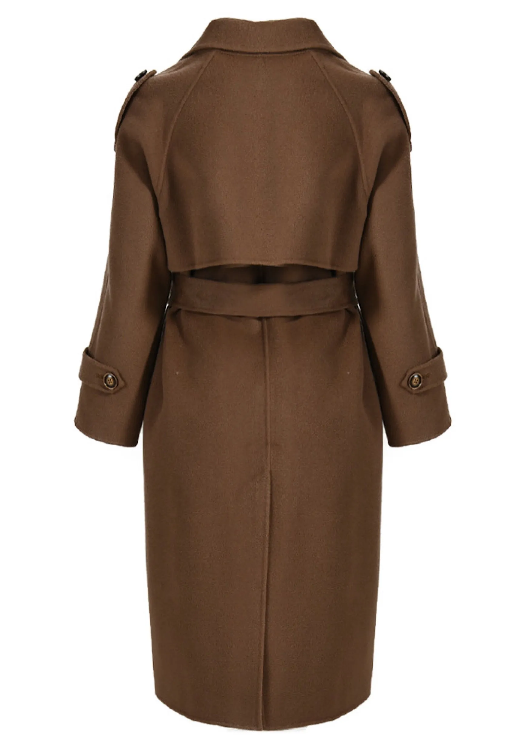 ALBA Brown Cashmere Trench Coat