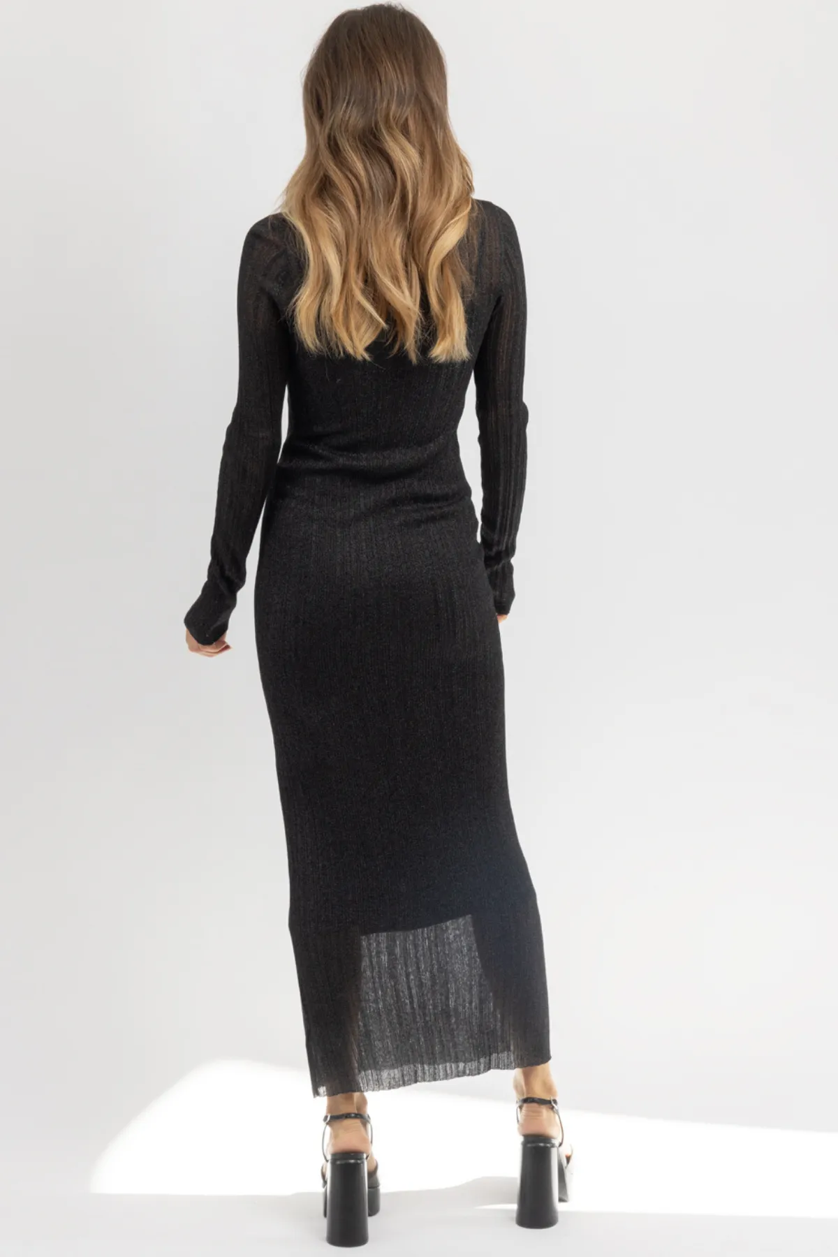 AMARA BLACK SHEER MAXI DRESS