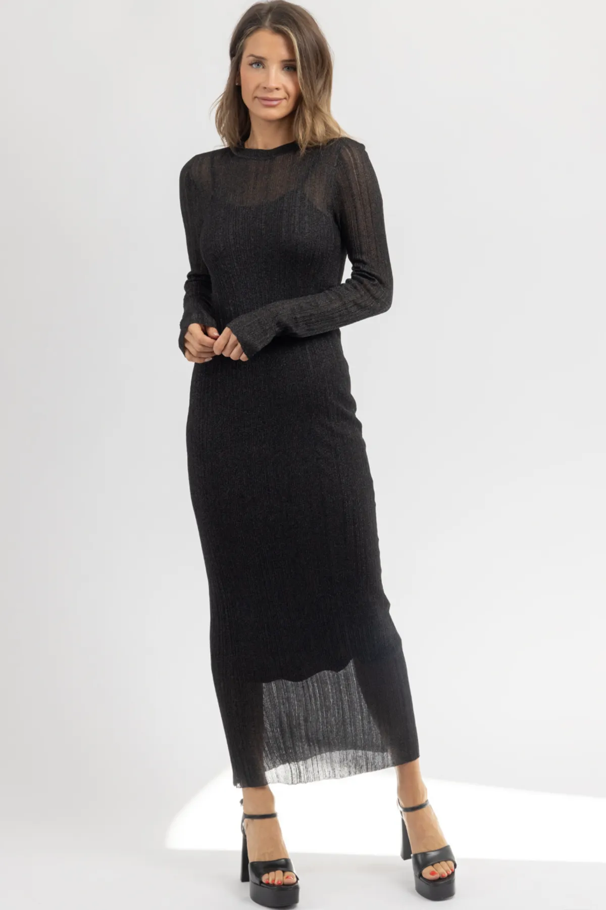 AMARA BLACK SHEER MAXI DRESS