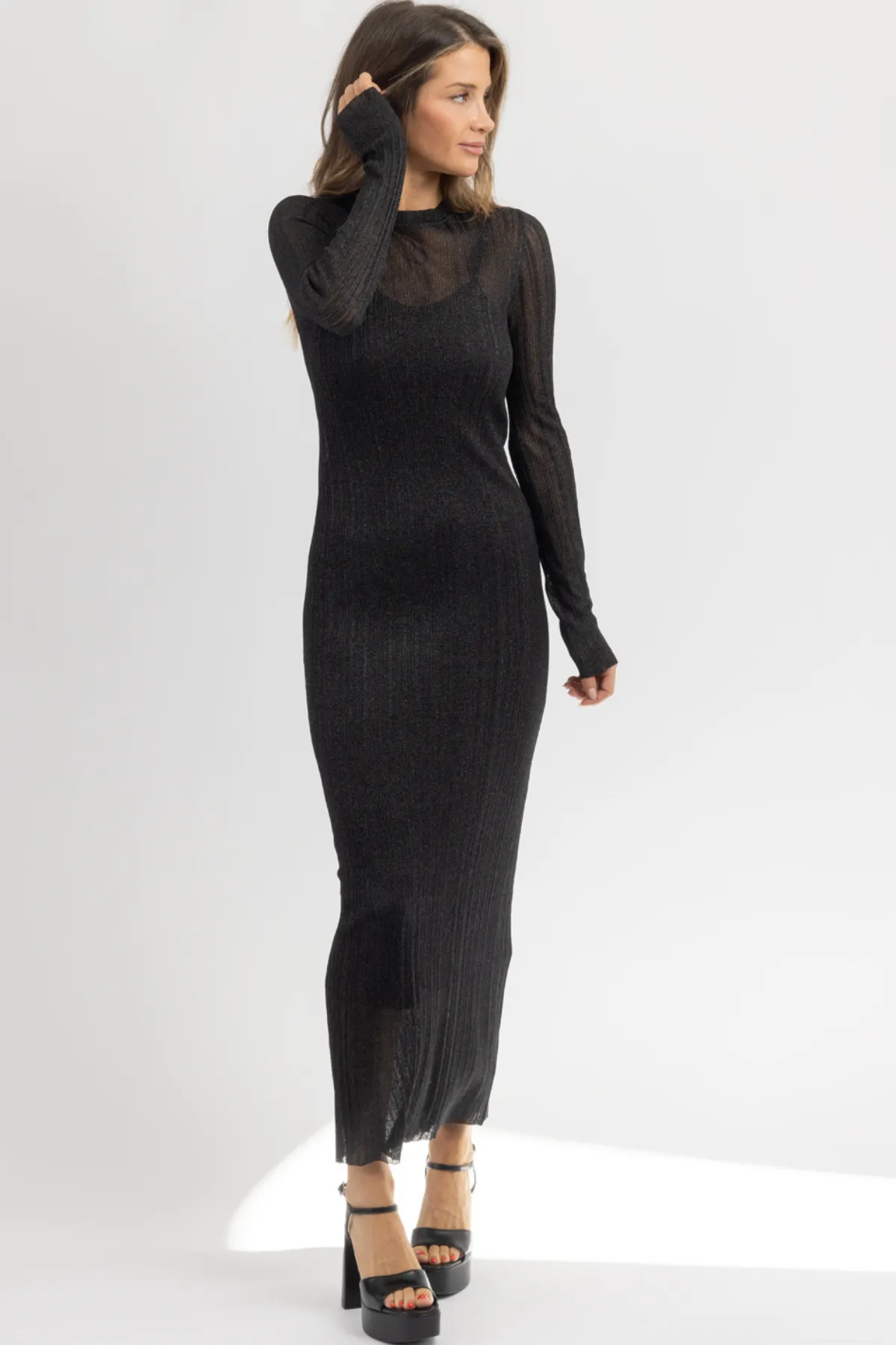 AMARA BLACK SHEER MAXI DRESS