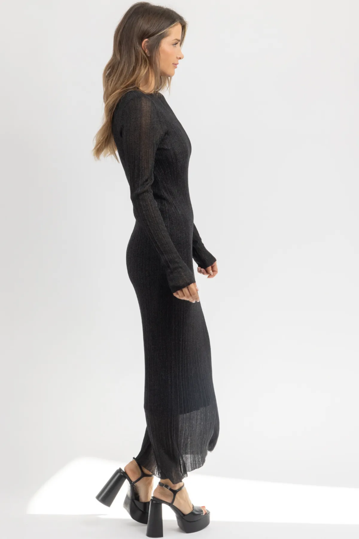 AMARA BLACK SHEER MAXI DRESS