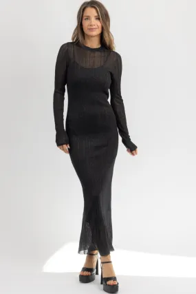 AMARA BLACK SHEER MAXI DRESS