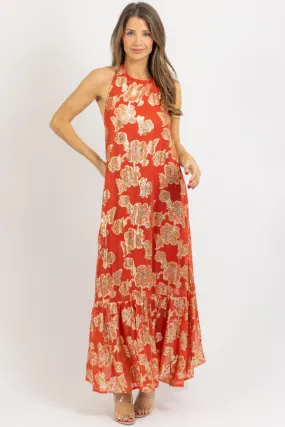 ANDIE RUST   GOLD MAXI DRESS