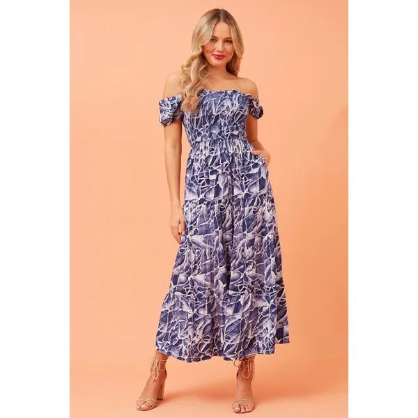 ASHTON ABSTRACT PRINT MAXI DRESS