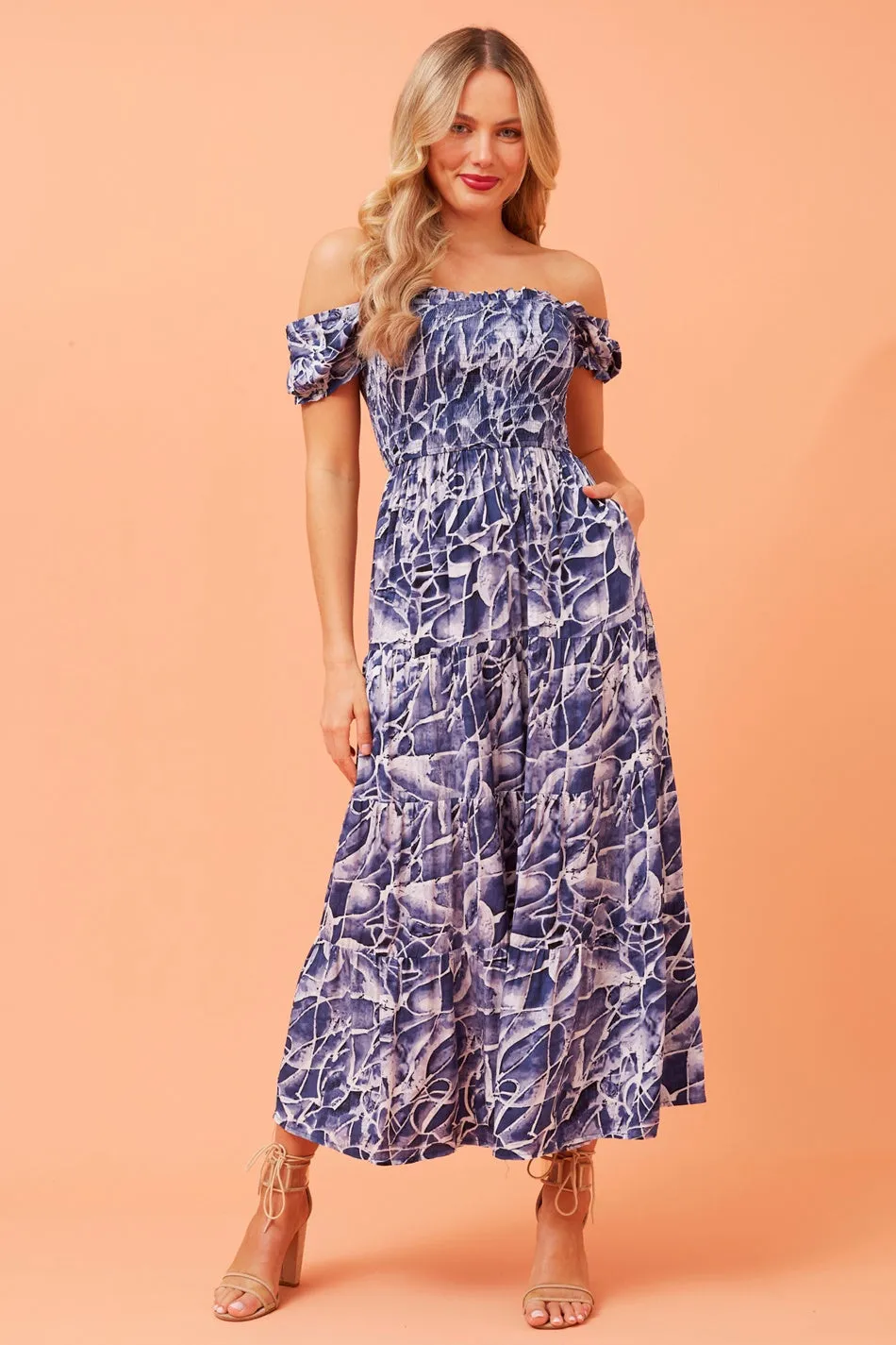 ASHTON ABSTRACT PRINT MAXI DRESS