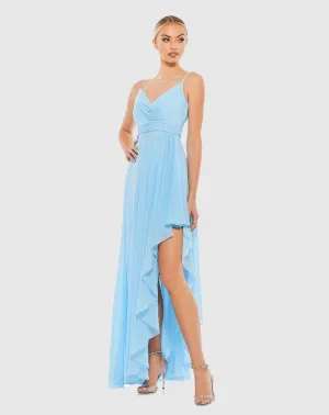 Asymmetrical Hem Chiffon Maxi Dress