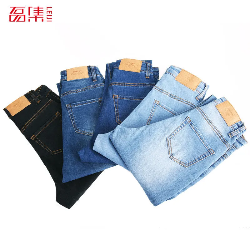 Autumn Fashion S- 6XL High Waist jeans High Elastic plus size Women Jeans woman femme washed casual skinny pencil Denim pants