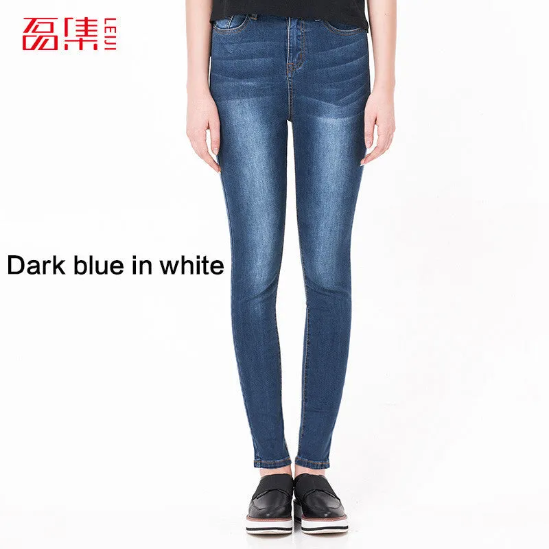 Autumn Fashion S- 6XL High Waist jeans High Elastic plus size Women Jeans woman femme washed casual skinny pencil Denim pants