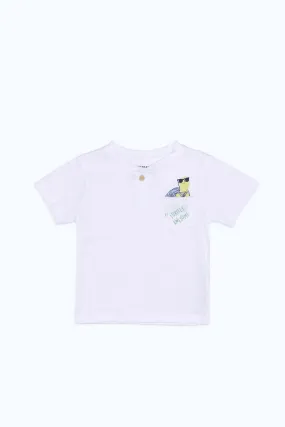 Baby Boys White Turtle Pocket Henley T-Shirt