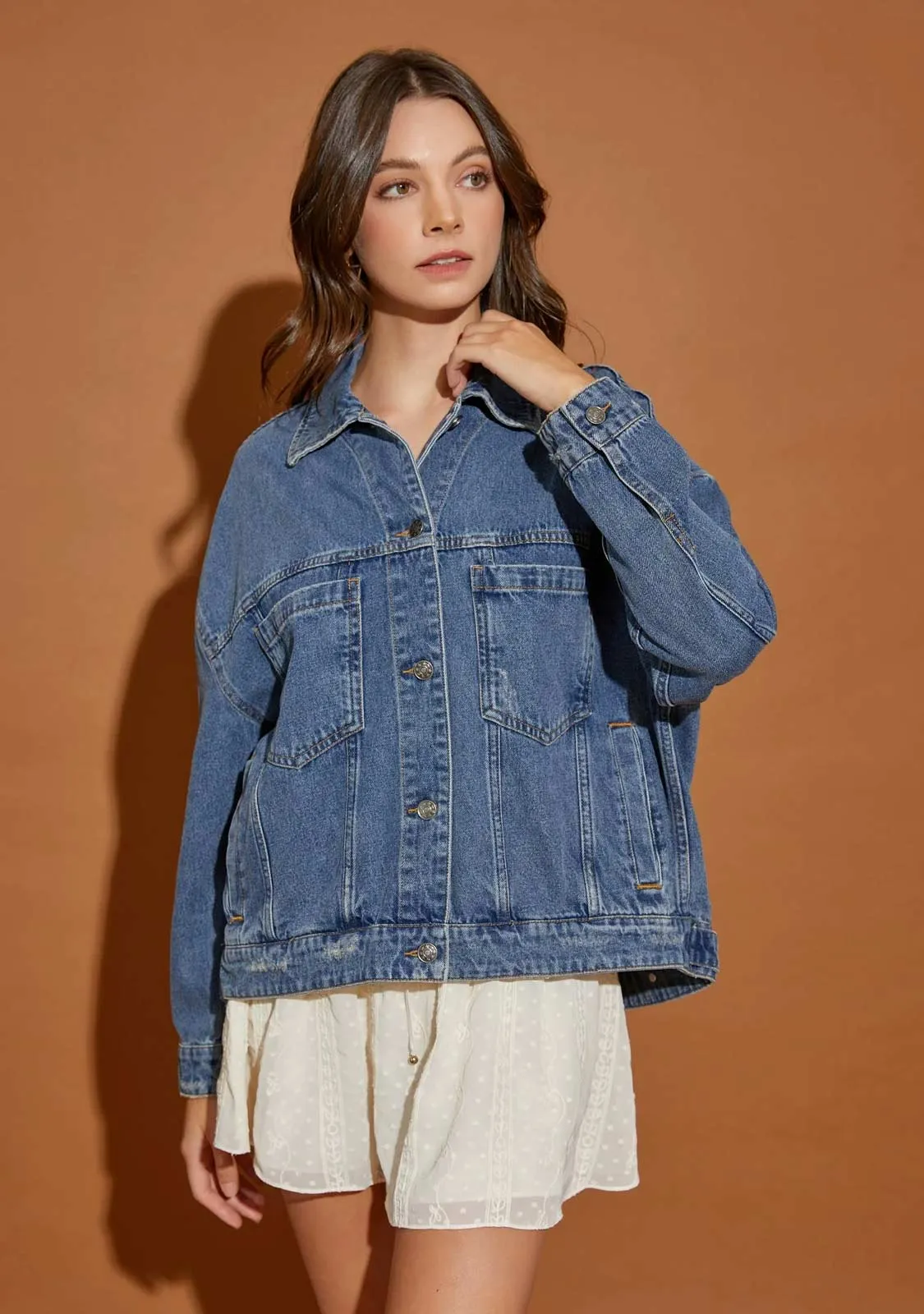 Back Peated Jacket Denim