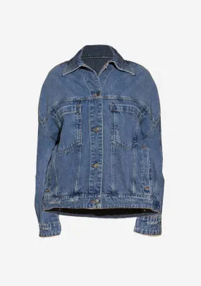 Back Peated Jacket Denim