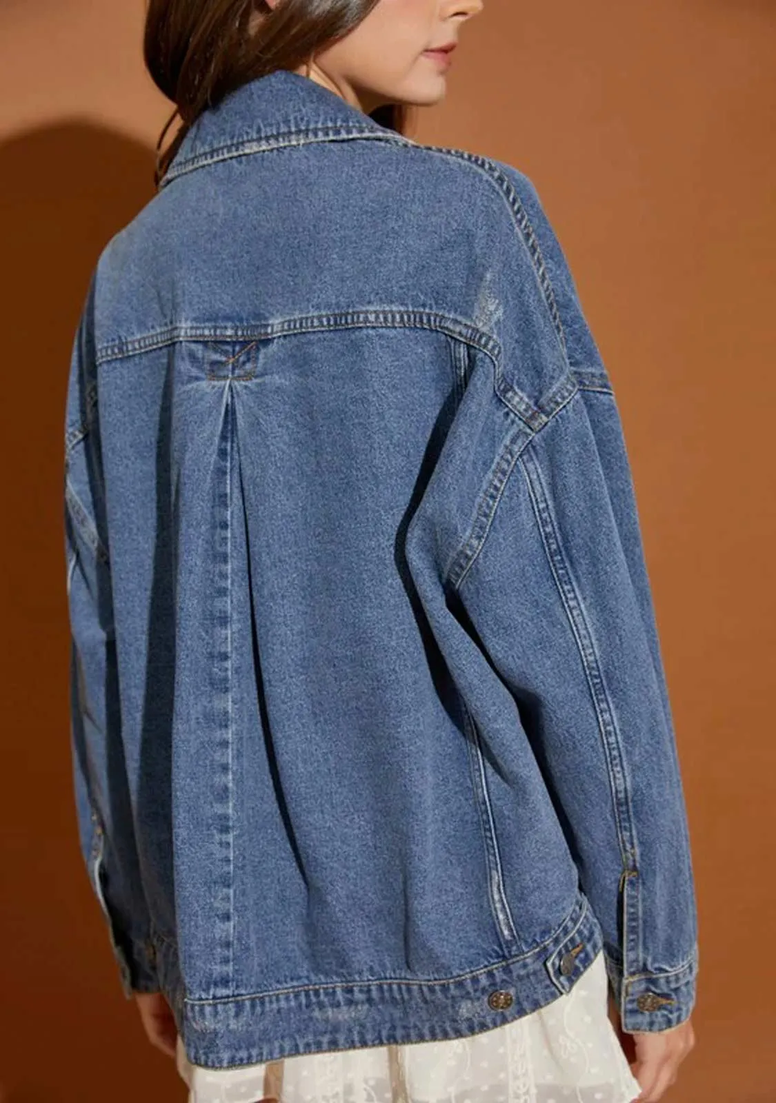 Back Peated Jacket Denim