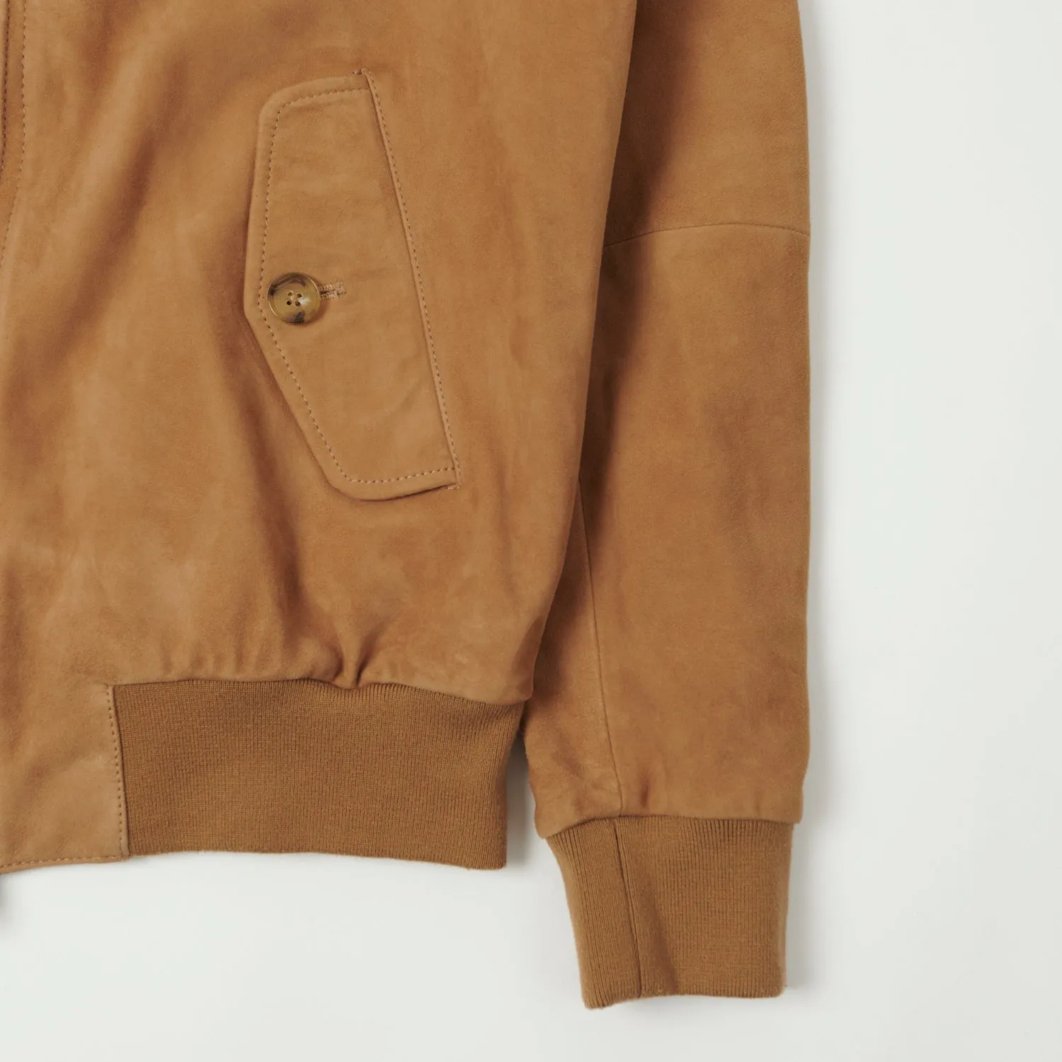 Baracuta G9 Suede Harrington Jacket - Tobacco