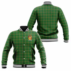 Barby Irish Clan Tartan Baseball Jacket with Coat of Arms