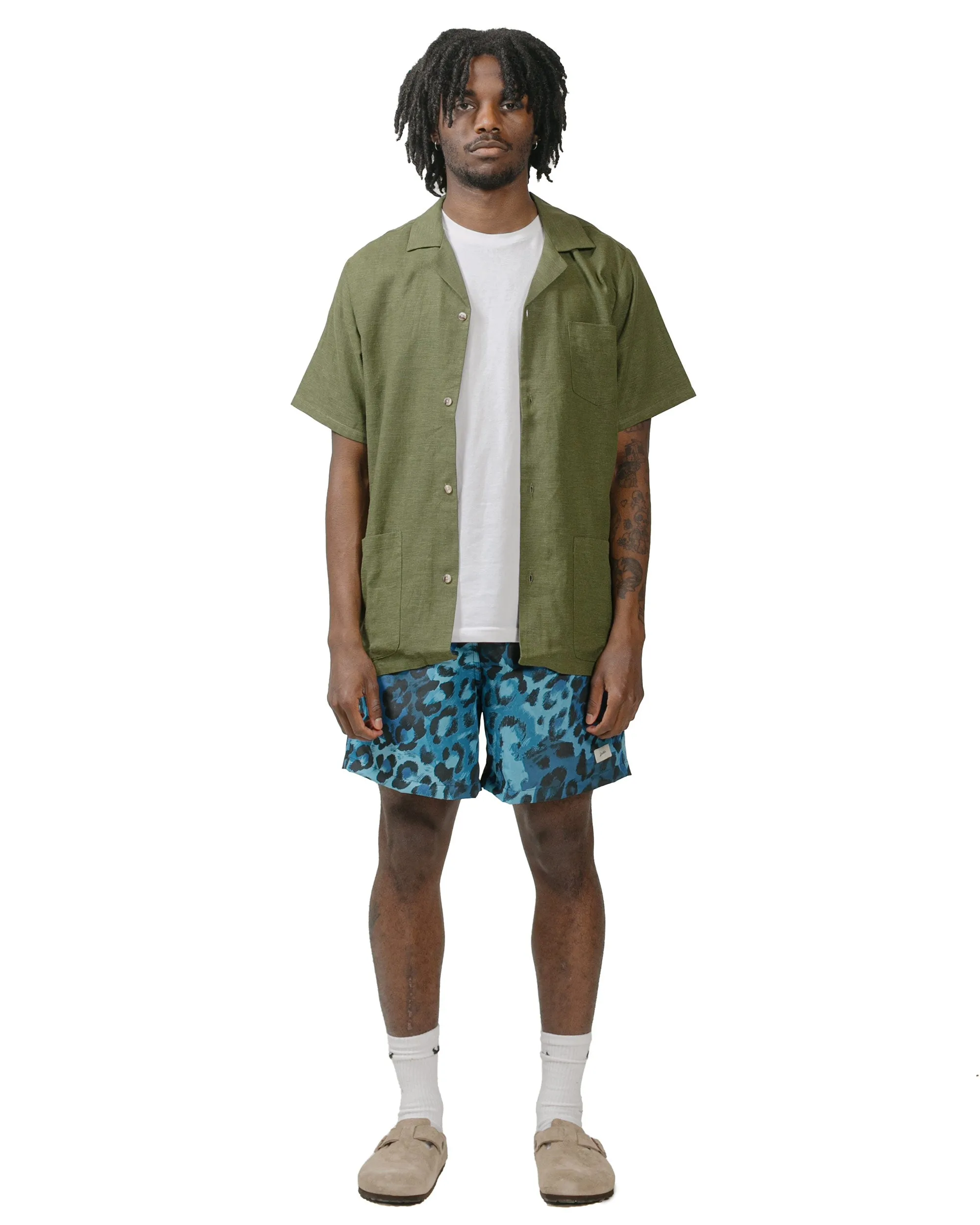 Bather Olive Linen Traveler Shirt