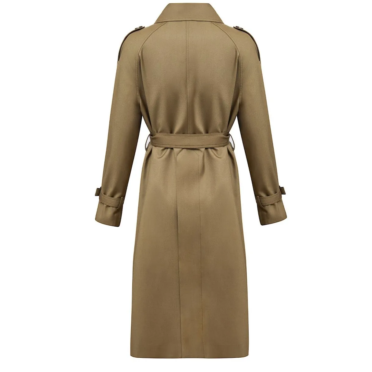 Belted Windproof Calf-Length Trench Coat