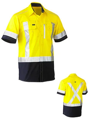 BISLEY FLEX & MOVE™ TWO TONE HI VIS STRETCH UTILITY SHORT SLEEVE SHIRT BS1177XT