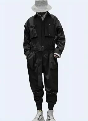 Black Cargo Overalls