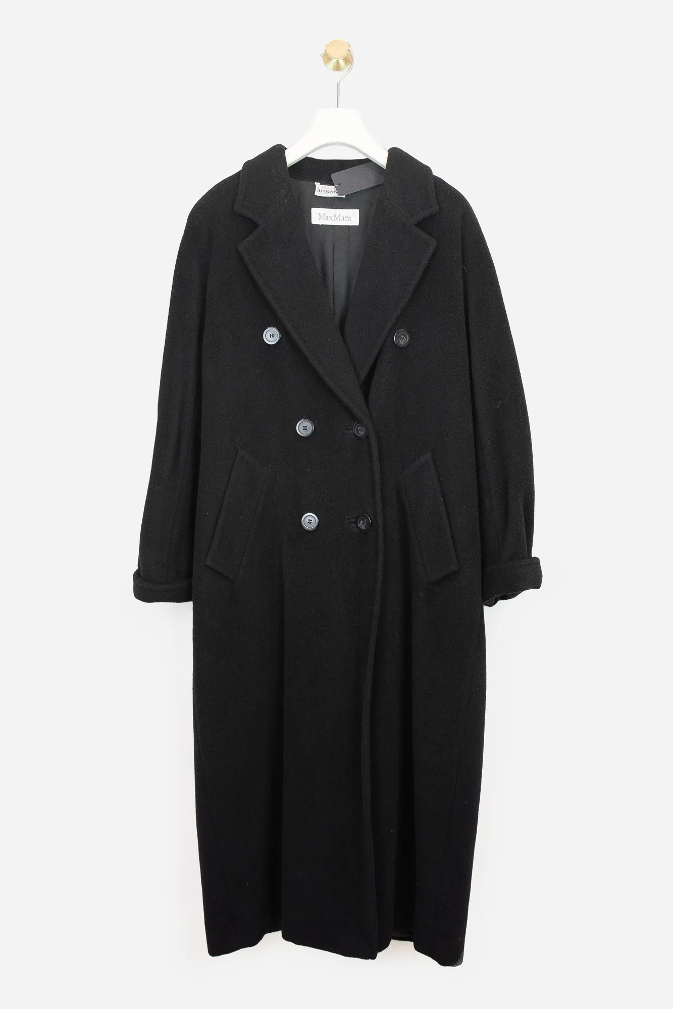 Black Classic Car Coat Trench Jacket Cashmere/Wool