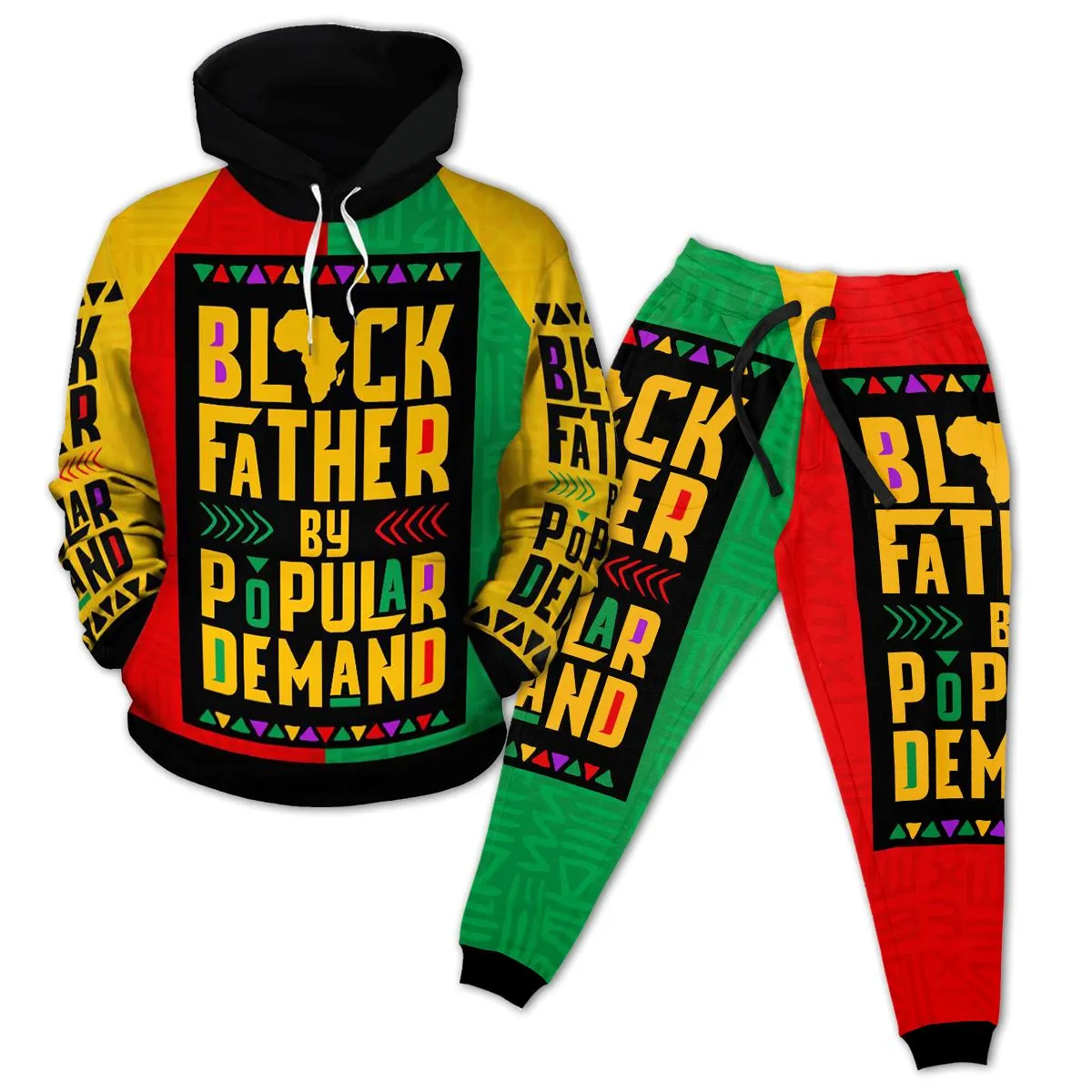 Black Father By Popular Demand All-over Hoodie and Joggers Set