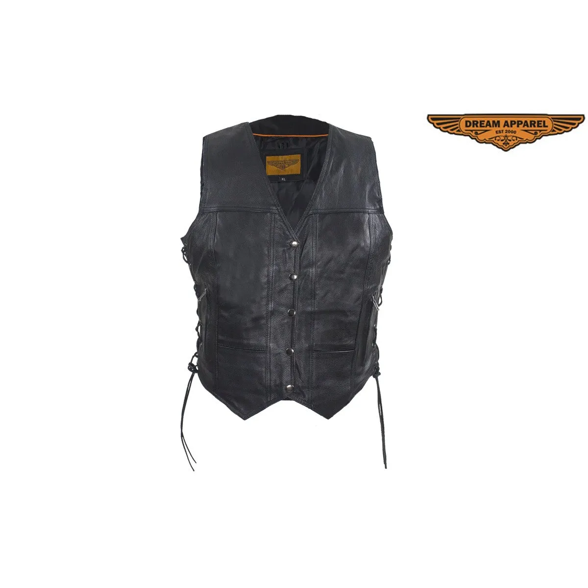 Black Gun Pocket Vest With Small Studded Purple Butterfly