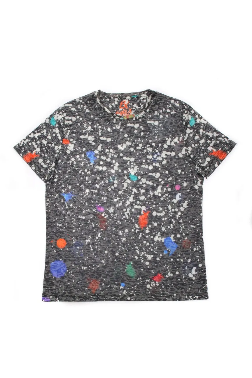 Black Paint Splash Print T-Shirt