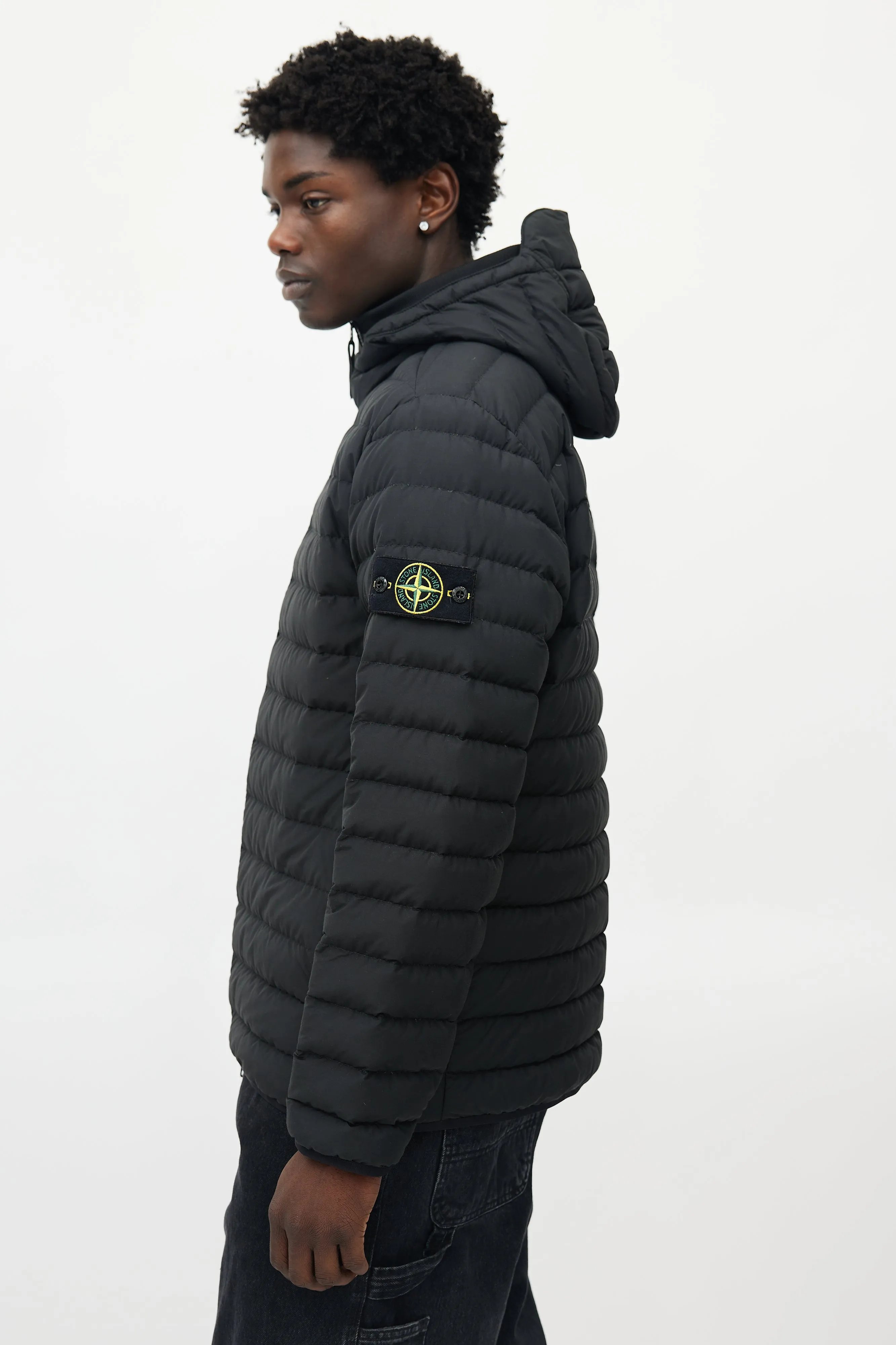 Black Quilted Down Jacket