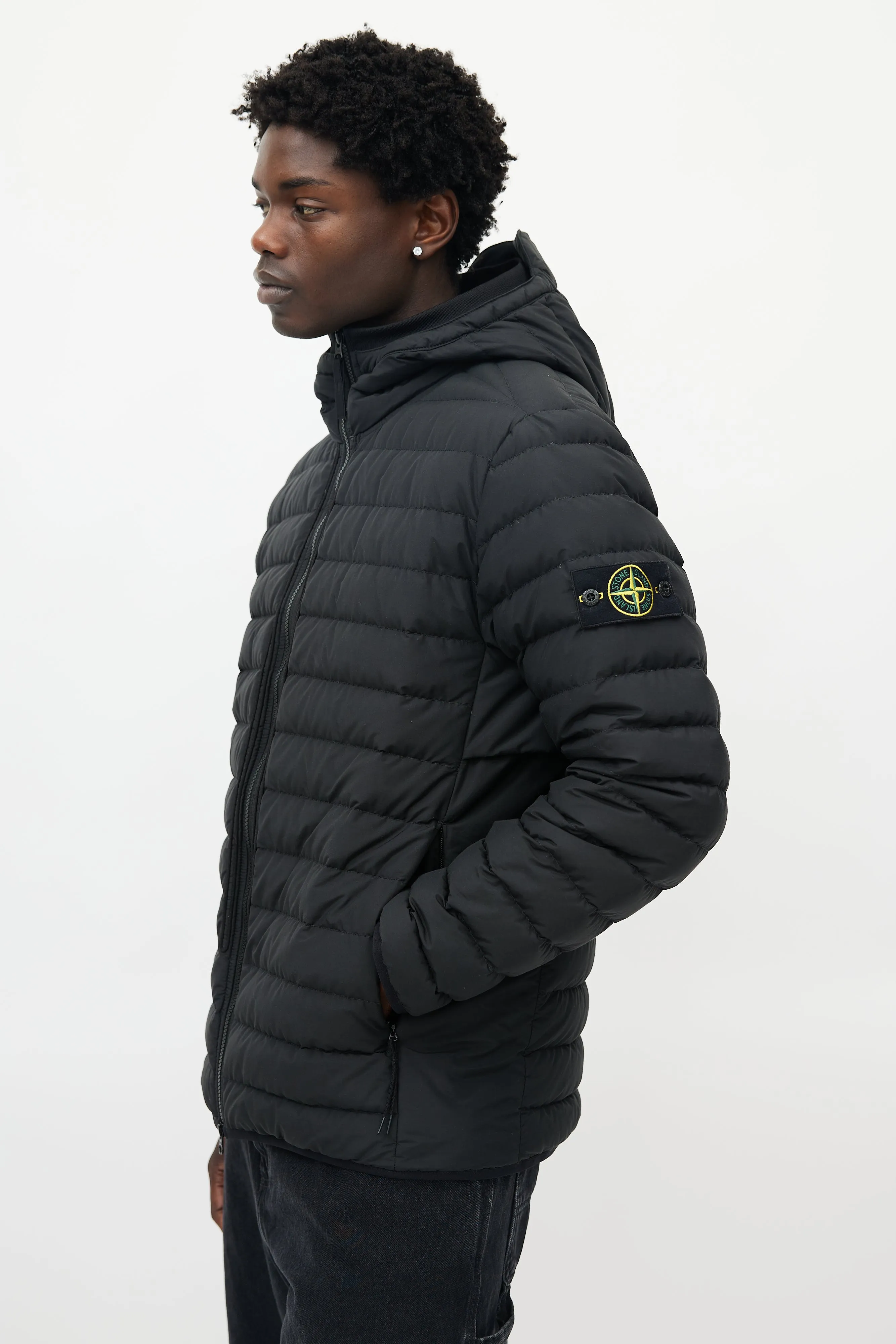 Black Quilted Down Jacket