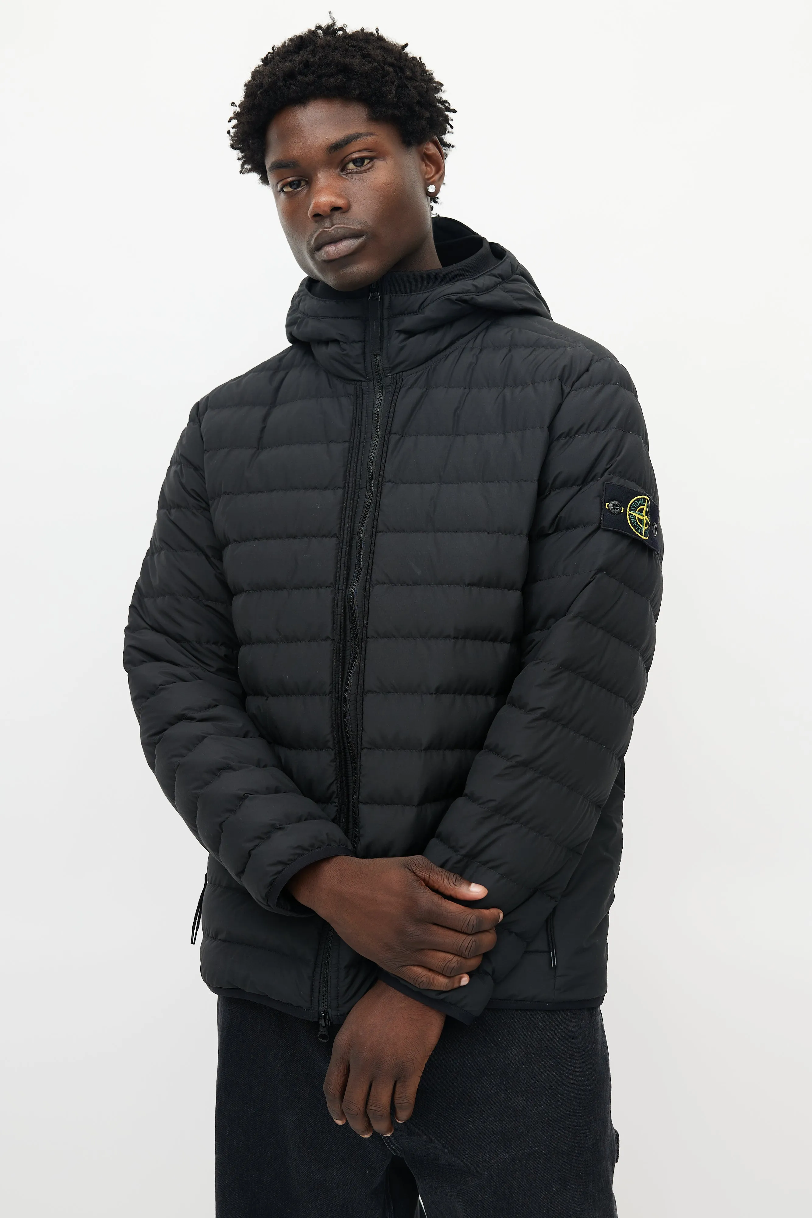 Black Quilted Down Jacket