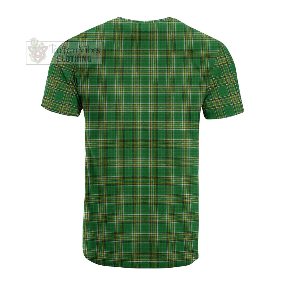 Boran Irish Clan Tartan Cotton T-shirt with Coat of Arms