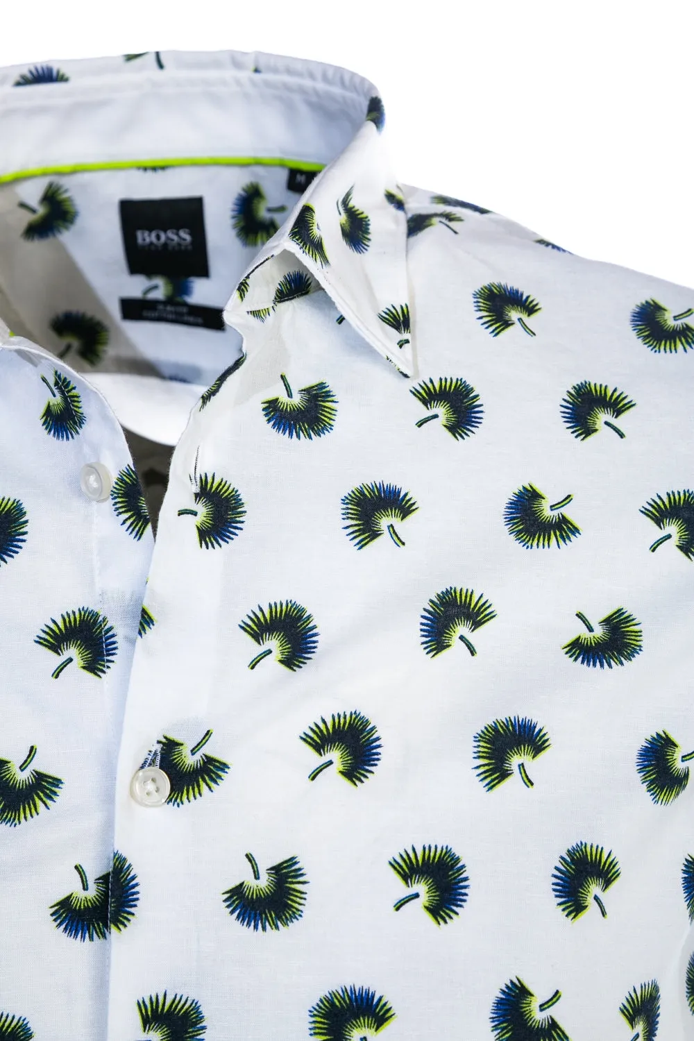 BOSS Ronn 2F Short Sleeve Shirt in White Print