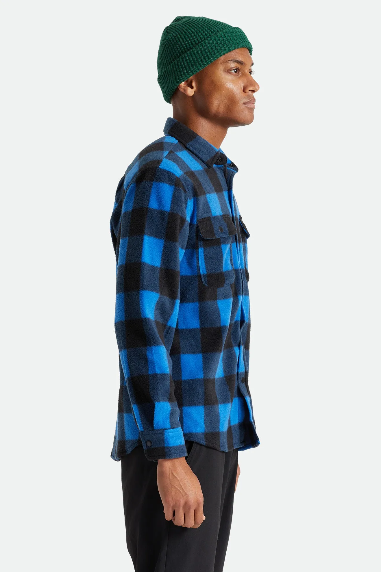 Bowery L/S Arctic Stretch Fleece - Skydiver Blue Plaid