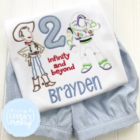 Boy Shirt - Cowboy and Astronaut Birthday Themed Shirt