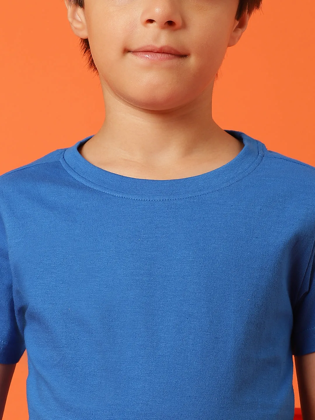 Boys Royal Blue Cotton Regular Printed T-shirt