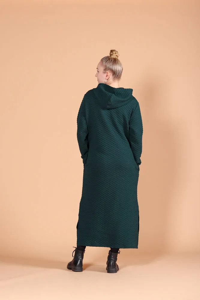 Bubble Hoodie Dress Green